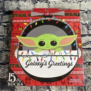 Mandalorian baby Yoda Women's Size 4 -10 socks 15 Days of Socks Xmas